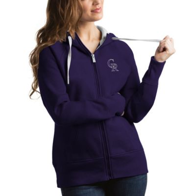 Antigua Women's MLB Colorado Rockies Victory Full-Zip Hoodie, Purple, XXL