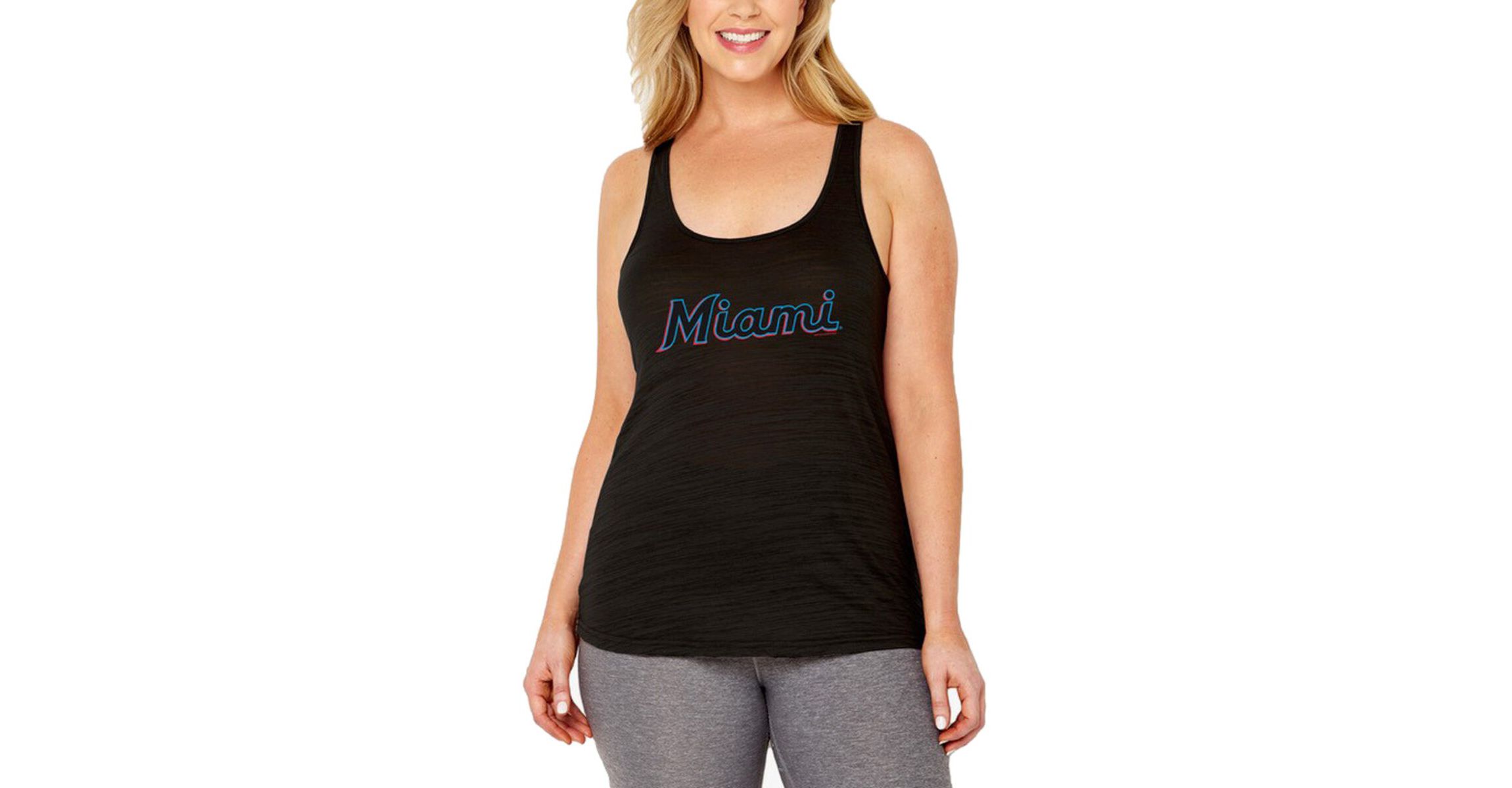 MLB Miami Marlins Plus Size Swing for the Fences Racerback Tank Top