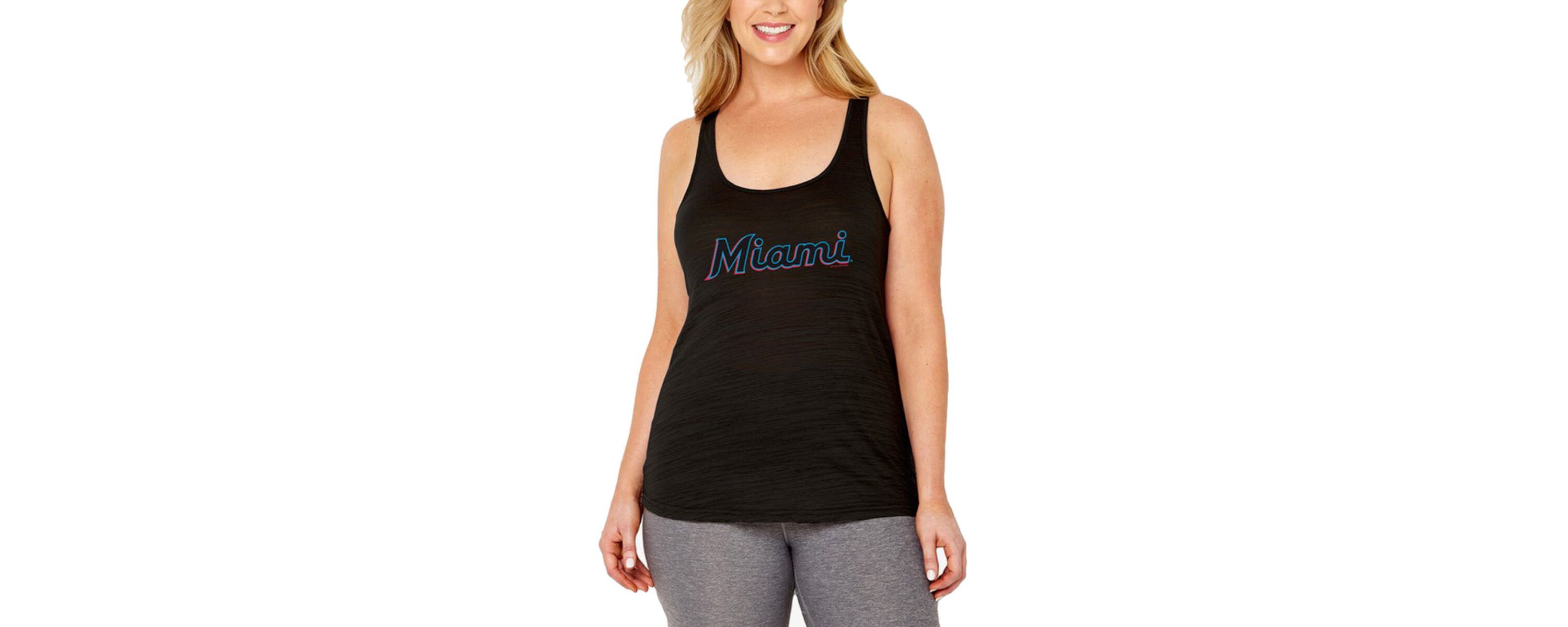 MLB Miami Marlins Plus Size Swing for the Fences Racerback Tank Top