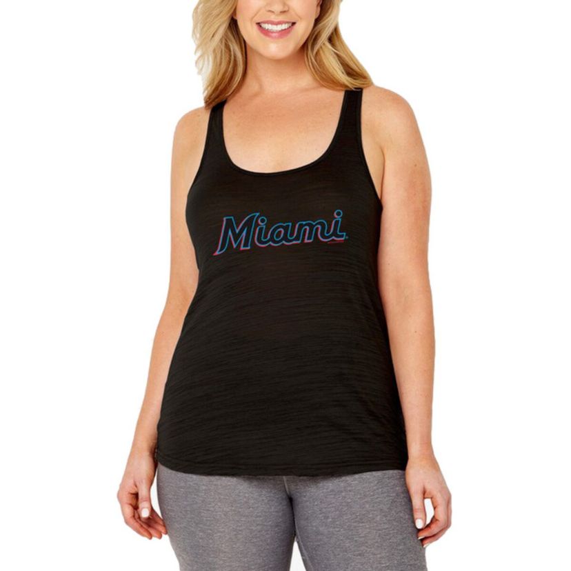 MLB Miami Marlins Plus Size Swing for the Fences Racerback Tank Top