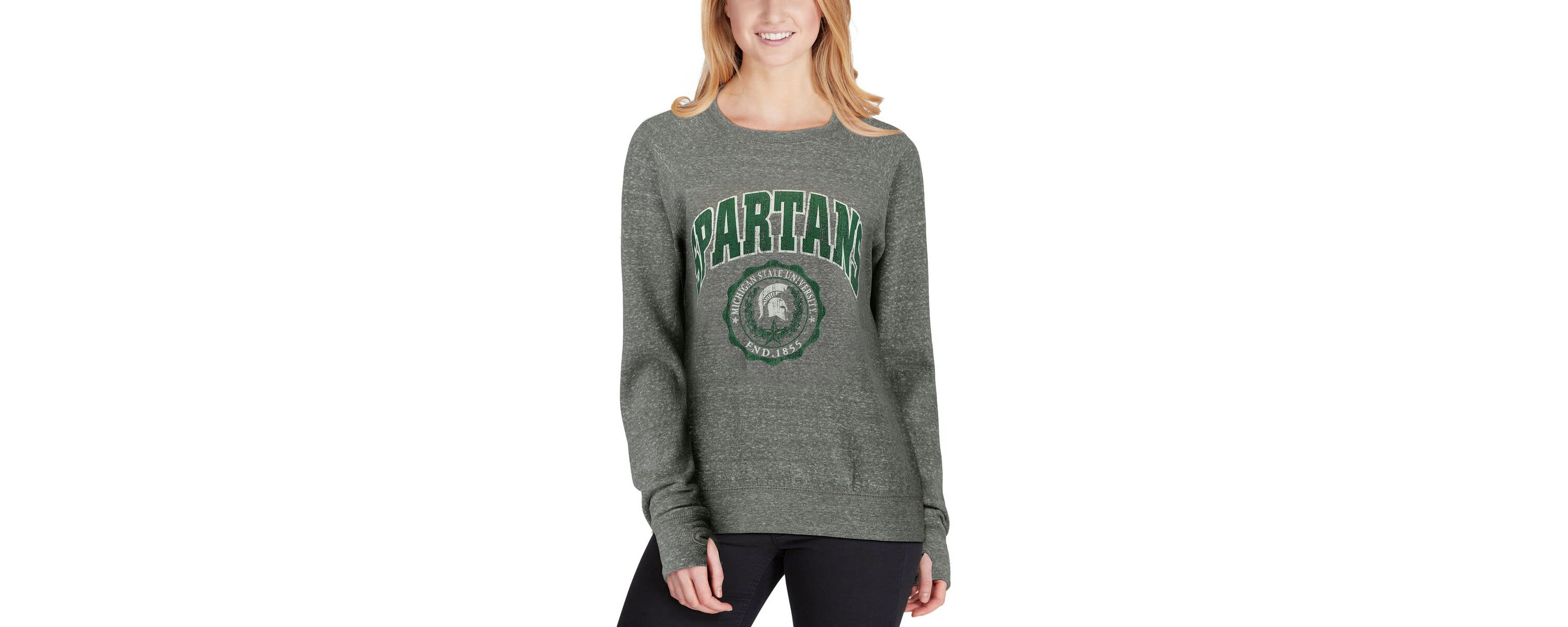 NCAA ed Michigan State Spartans Edith Vintage Knobi Pullover Sweatshirt