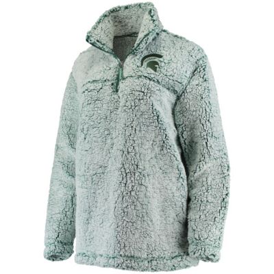 NCAA Michigan State Spartans Sherpa Super Soft Quarter Zip Pullover Jacket