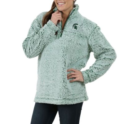 NCAA Michigan State Spartans Sherpa Super Soft Quarter Zip Pullover Jacket