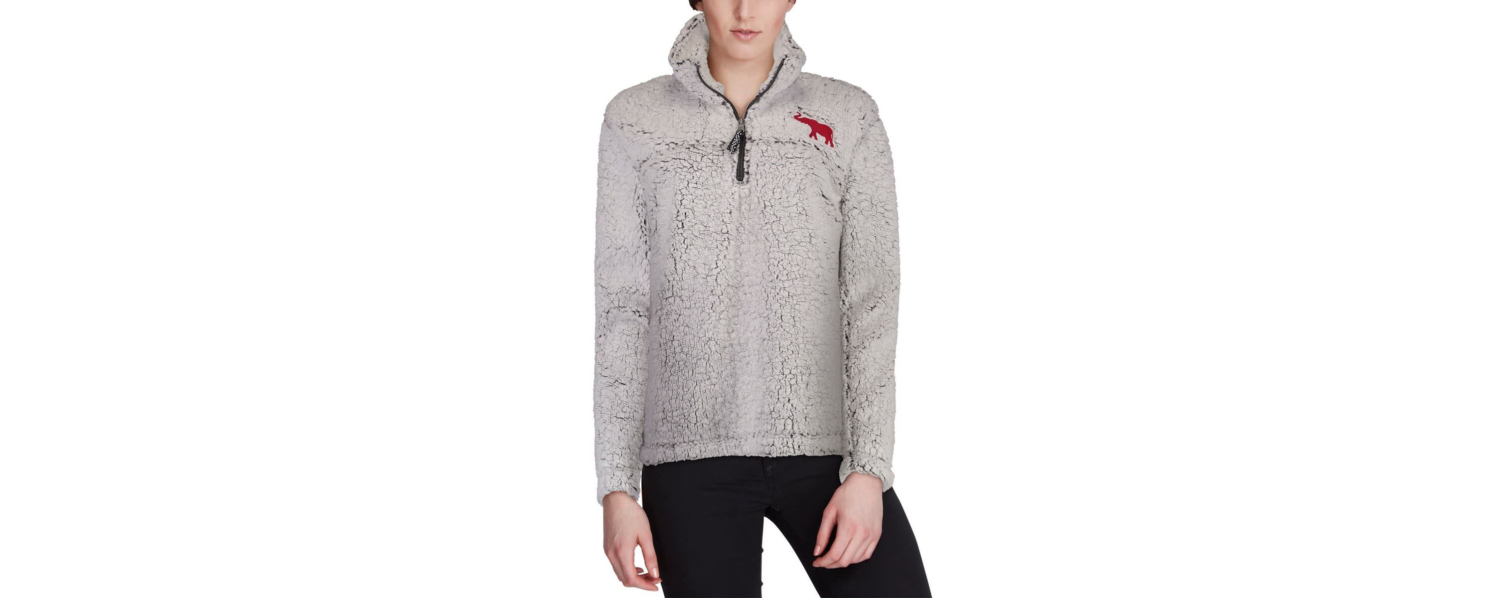 Alabama Crimson Tide NCAA Alabama Tide Sherpa Super-Soft Quarter-Zip Pullover Jacket