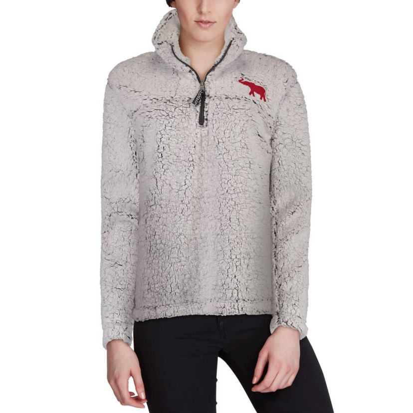 Alabama Crimson Tide NCAA Alabama Tide Sherpa Super-Soft Quarter-Zip Pullover Jacket