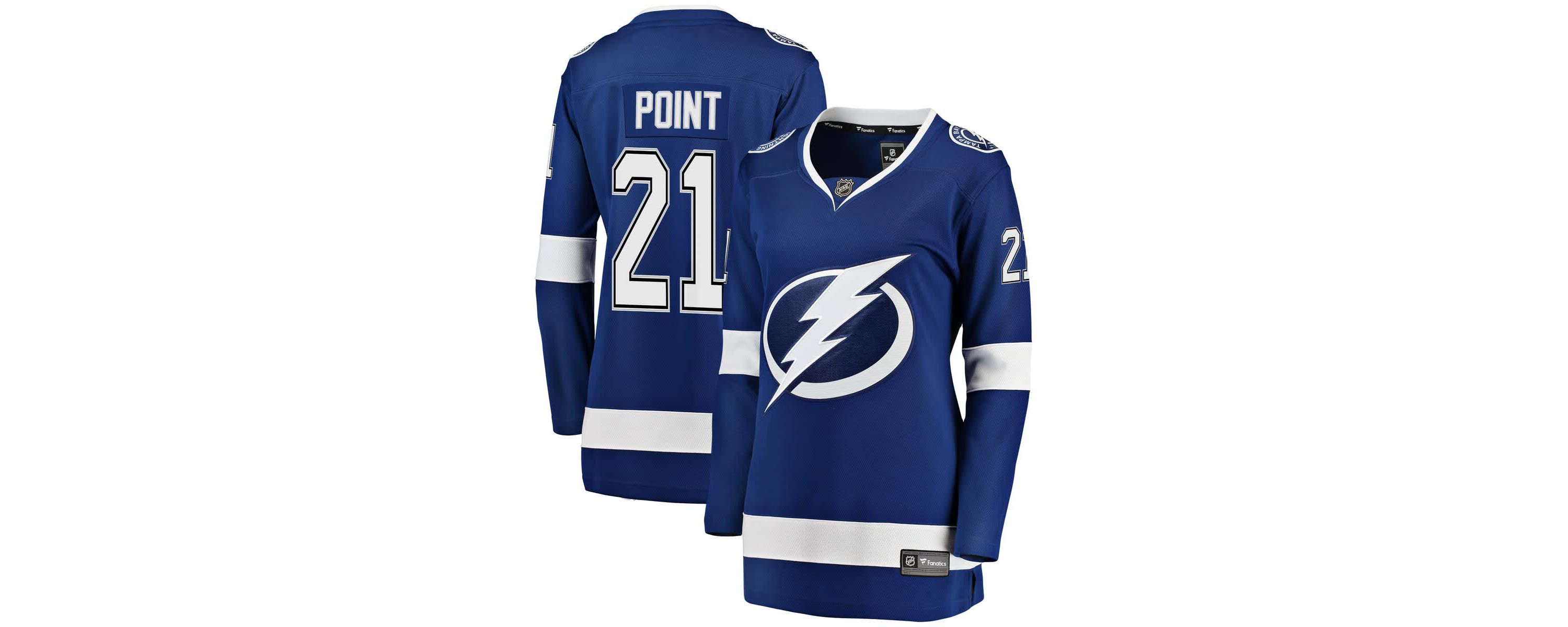 NHL Fanatics Tampa Bay Lightning Brayden Point Breakaway Player Jersey