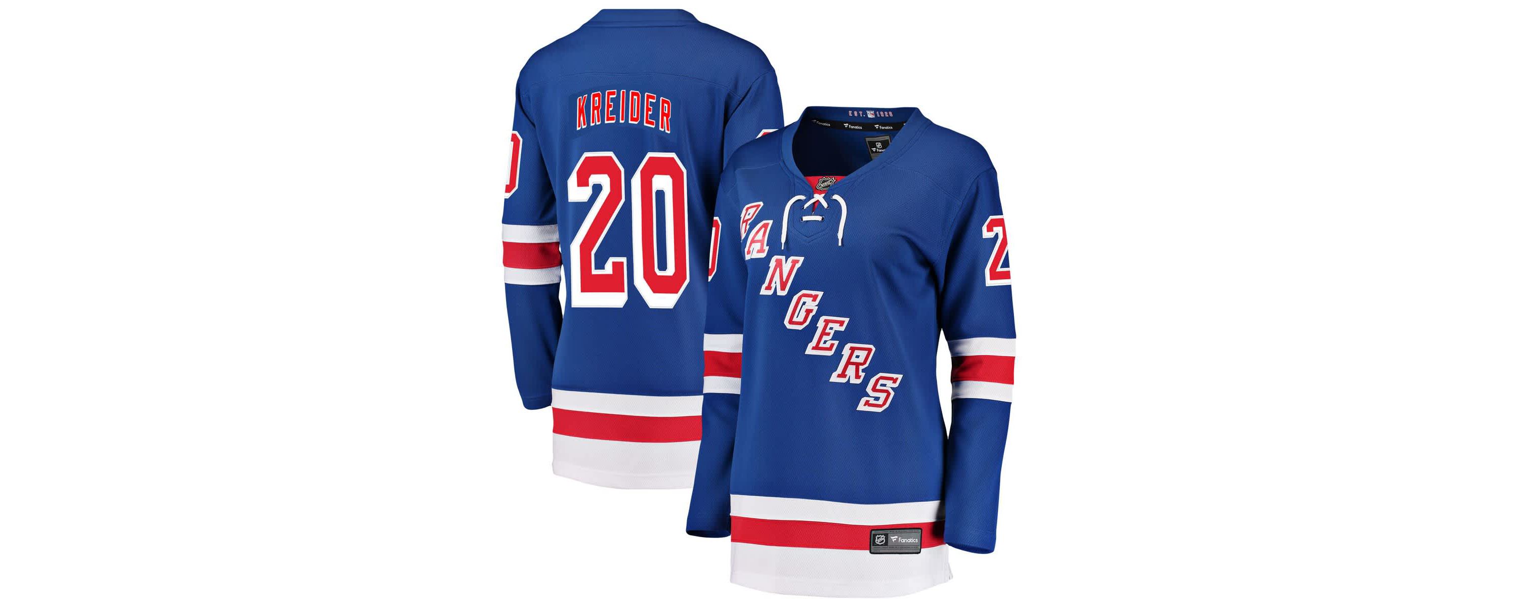 NHL Fanatics Chris Kreider New York Rangers Breakaway Player Jersey