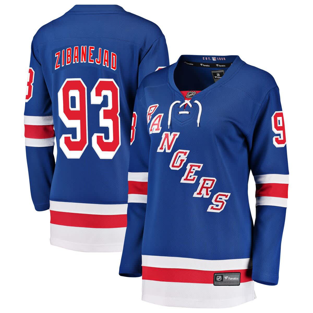 NHL Fanatics Mika Zibanejad New York Rangers Breakaway Player Jersey