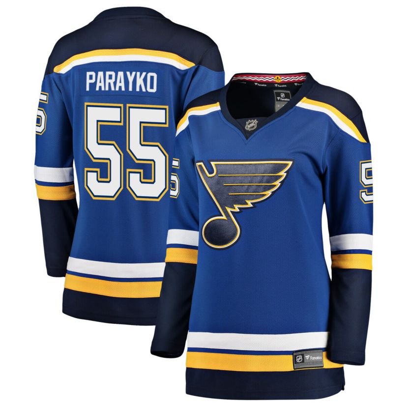 NHL Fanatics Colton Parayko St. Louis Blues Breakaway Player Jersey