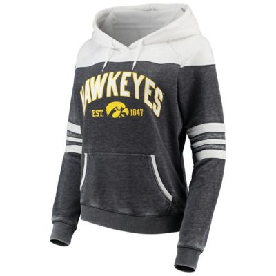 NCAA ed Iowa Hawkeyes Blitz Sleeve Striped Blocked Raglan Hoodie