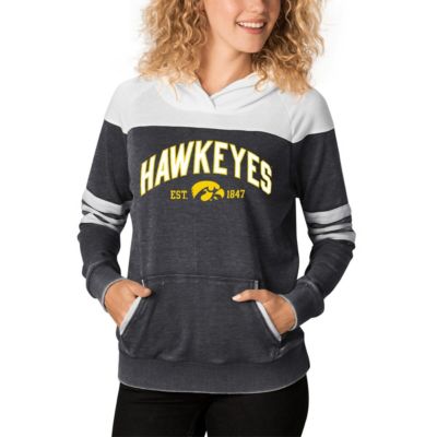 NCAA ed Iowa Hawkeyes Blitz Sleeve Striped Blocked Raglan Hoodie