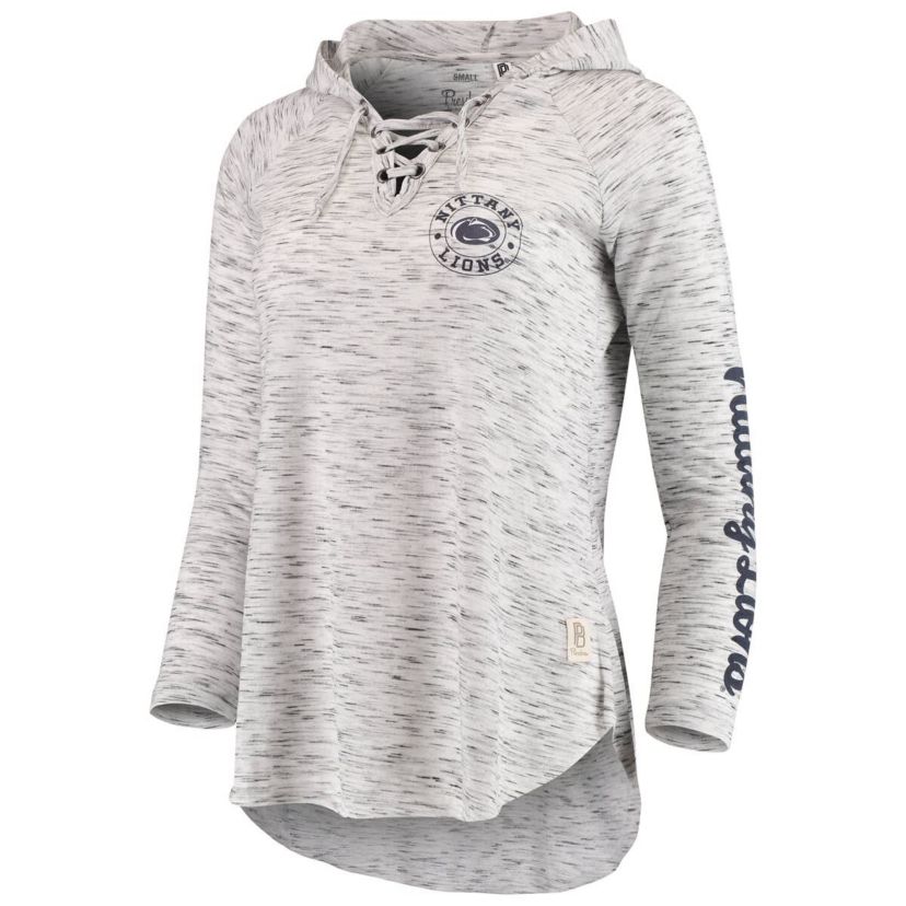 NCAA Penn State Nittany Lions Space Dye Lace-Up V-Neck Long Sleeve T-Shirt