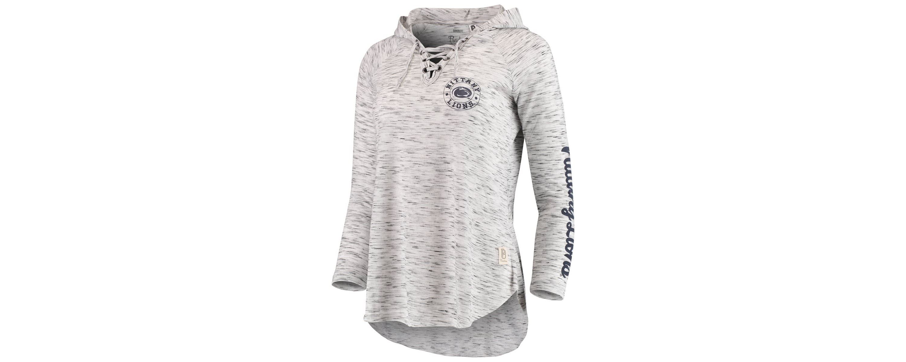 NCAA Penn State Nittany Lions Space Dye Lace-Up V-Neck Long Sleeve T-Shirt