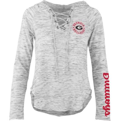 NCAA Georgia Bulldogs Space Dye Lace-Up V-Neck Long Sleeve T-Shirt