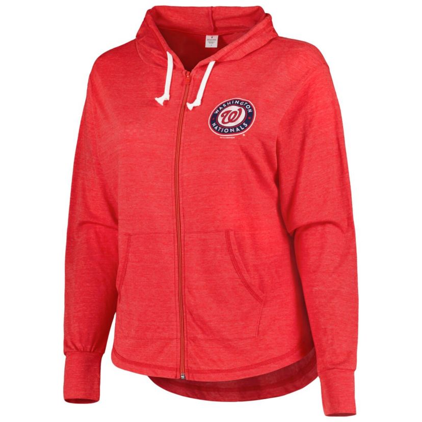MLB Washington Nationals Plus Size Full-Zip Lightweight Hoodie Top