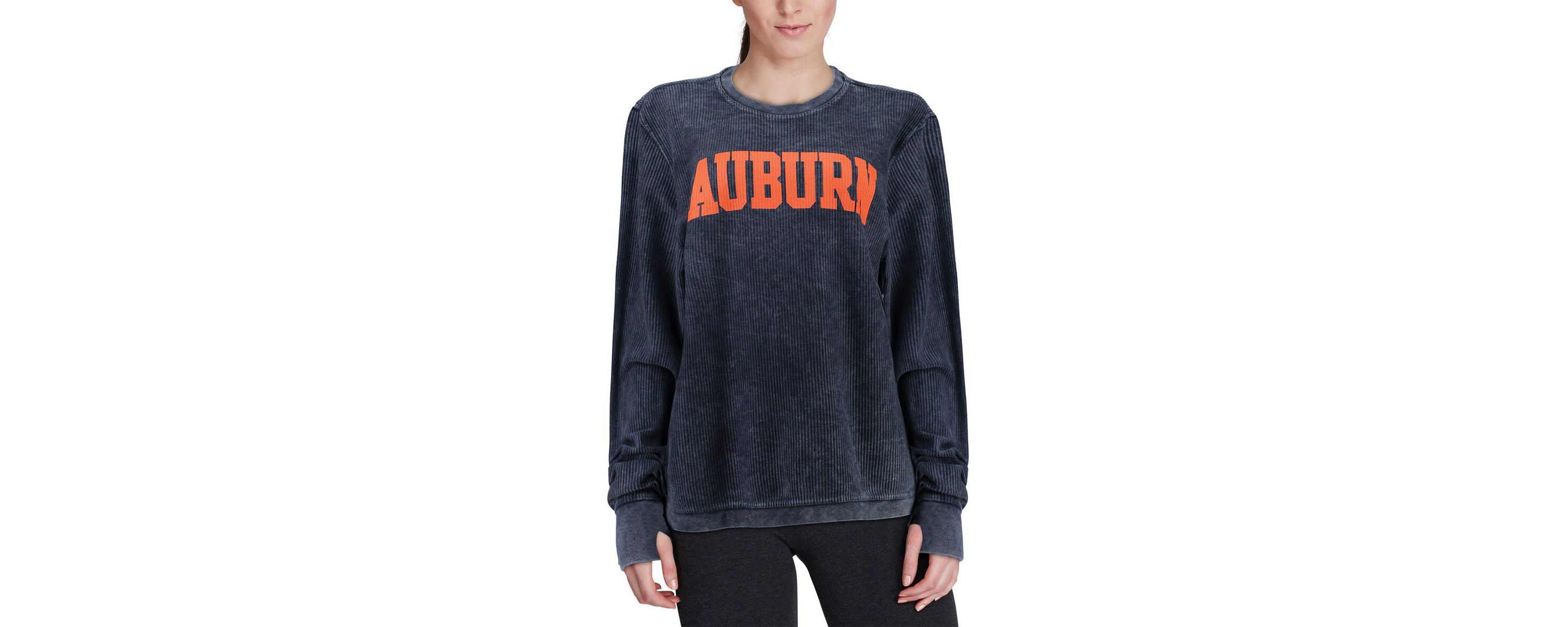 NCAA Auburn Tigers Comfy Cord Vintage Wash Basic Arch Pullover Sweatshirt