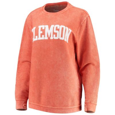 NCAA Clemson Tigers Comfy Cord Vintage Wash Basic Arch Pullover Sweatshirt