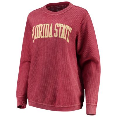 Pressbox Women's NCAA Florida State Seminoles Comfy Cord Vintage Wash Basic Arch Pullover Sweatshirt, Small -  0191410647357