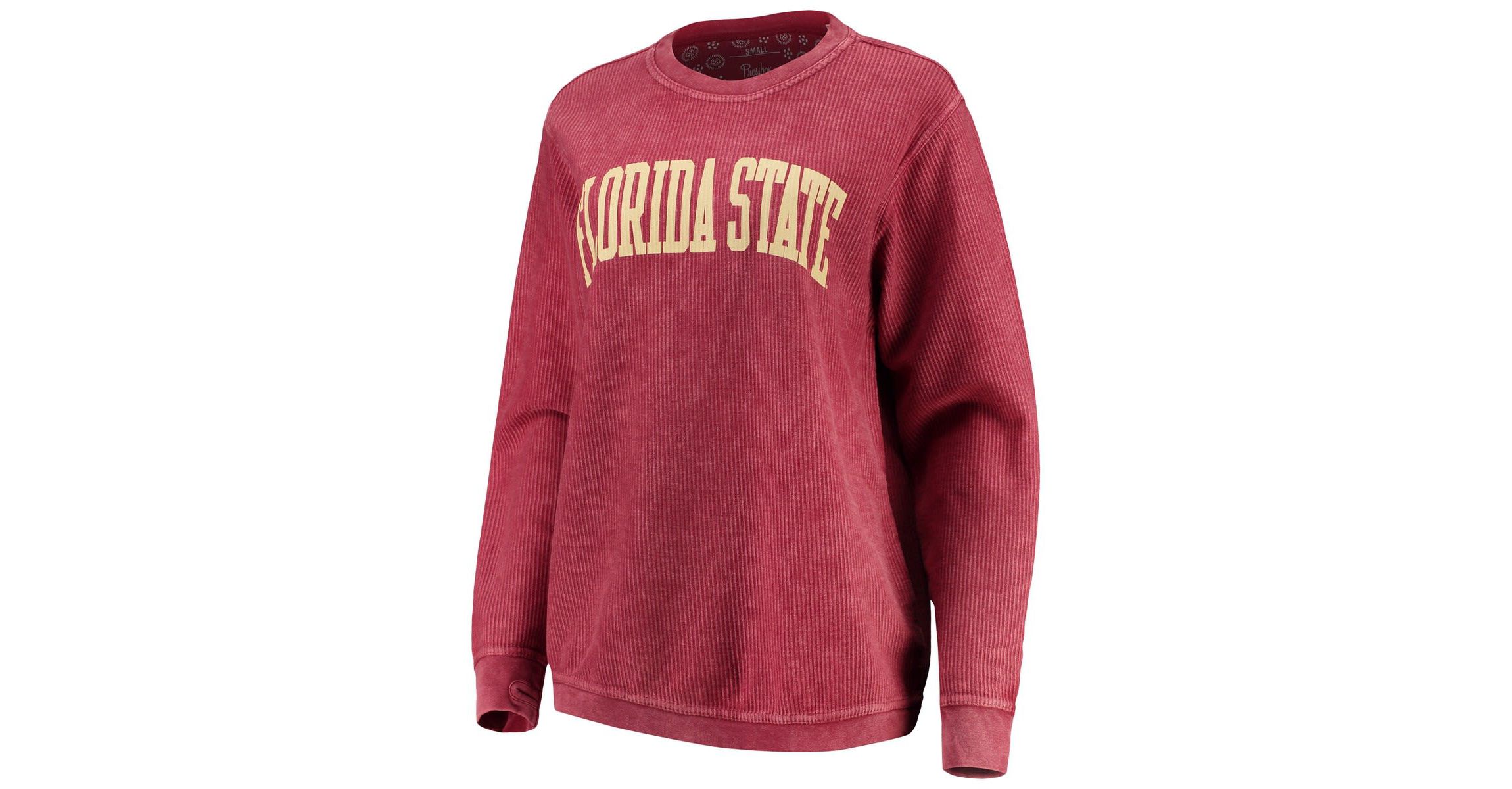 NCAA Florida State Seminoles Comfy Cord Vintage Wash Basic Arch Pullover Sweatshirt