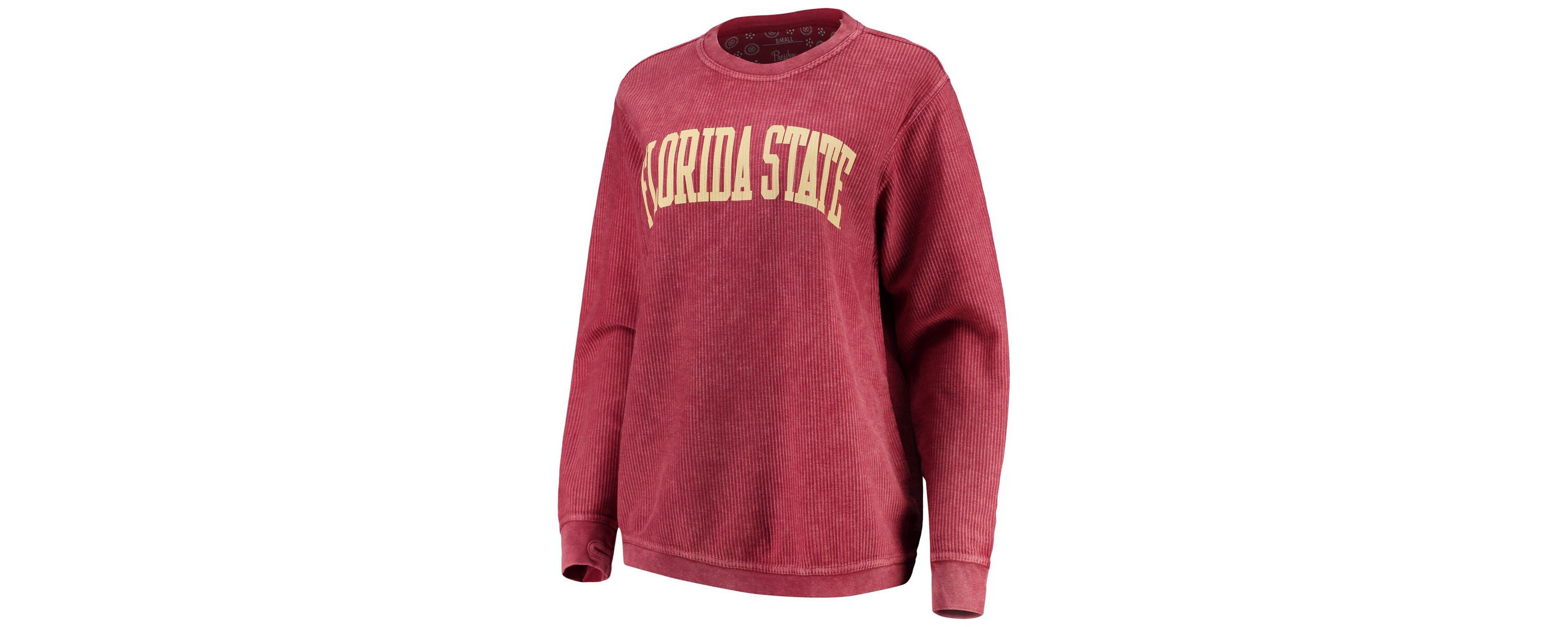 NCAA Florida State Seminoles Comfy Cord Vintage Wash Basic Arch Pullover Sweatshirt