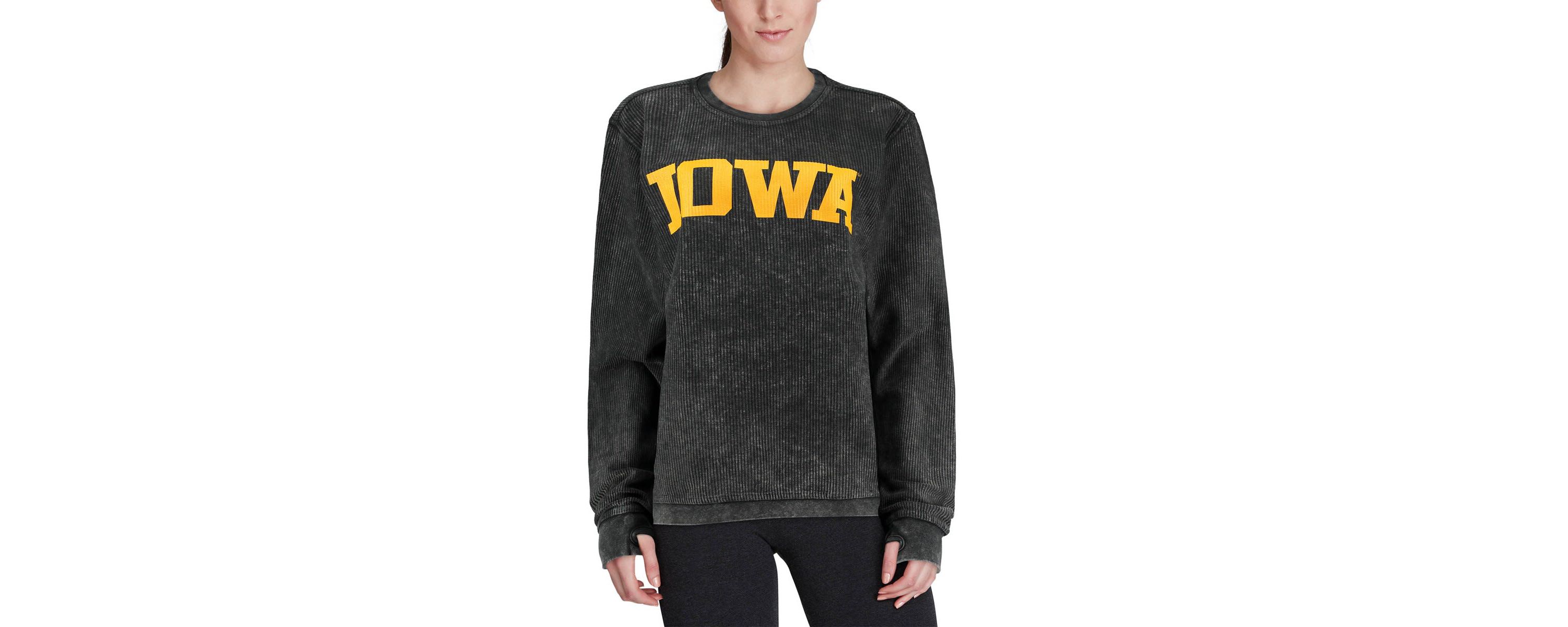 NCAA Iowa Hawkeyes Comfy Cord Vintage Wash Basic Arch Pullover Sweatshirt