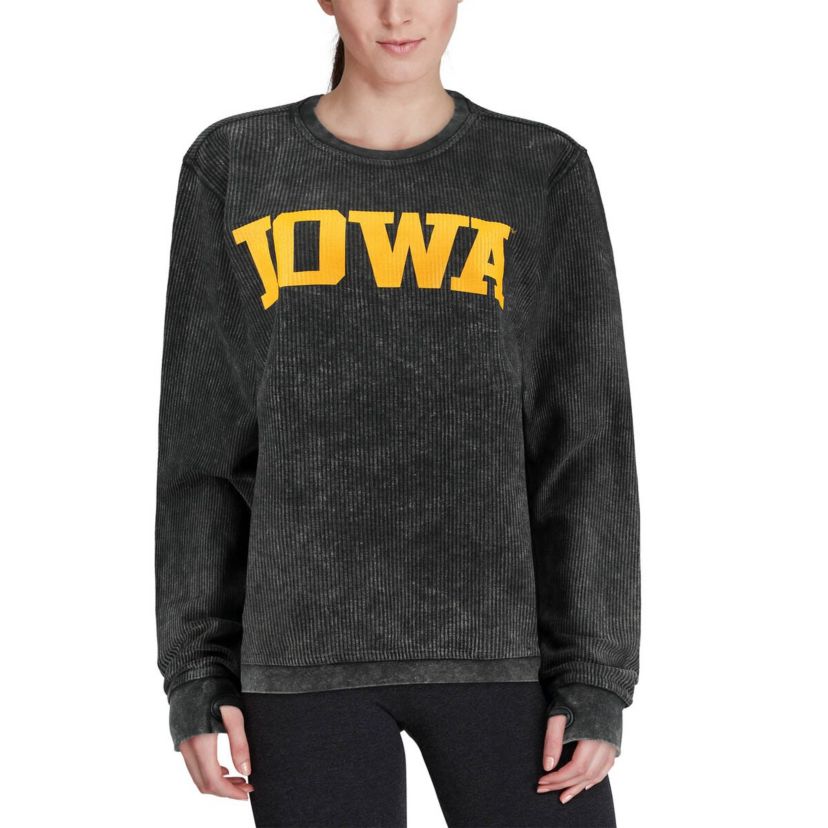 NCAA Iowa Hawkeyes Comfy Cord Vintage Wash Basic Arch Pullover Sweatshirt