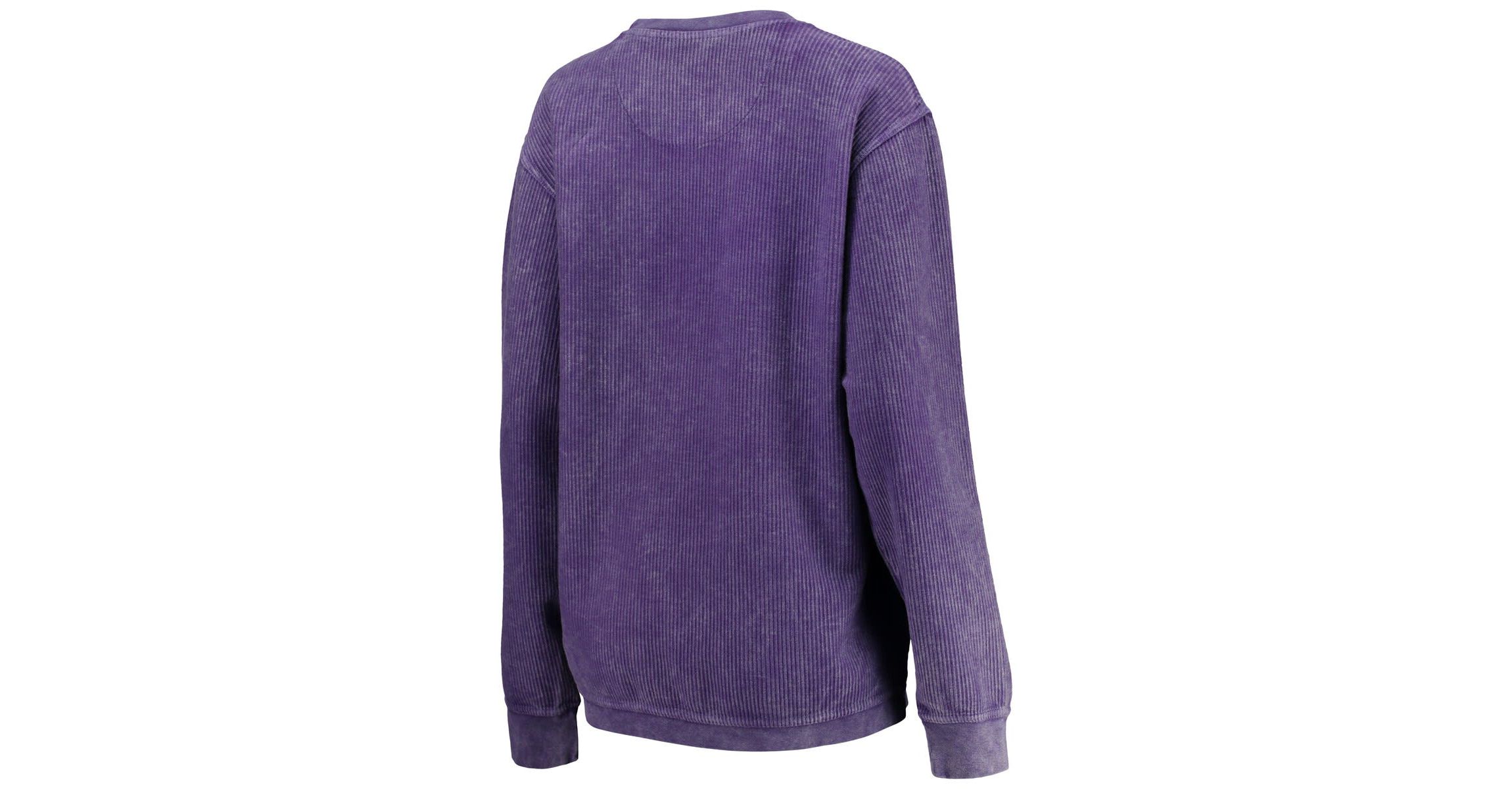 NCAA LSU Tigers Comfy Cord Vintage Wash Basic Arch Pullover Sweatshirt