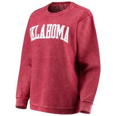 NCAA Oklahoma Sooners Comfy Cord Vintage Wash Basic Arch Pullover Sweatshirt