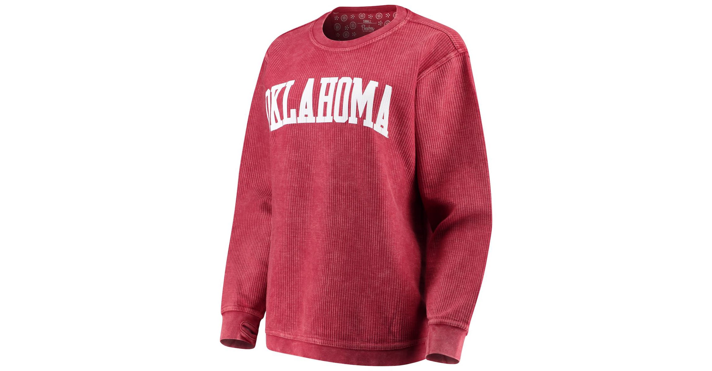 NCAA Oklahoma Sooners Comfy Cord Vintage Wash Basic Arch Pullover Sweatshirt