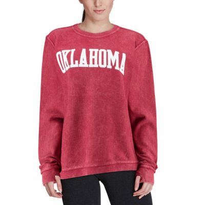 NCAA Oklahoma Sooners Comfy Cord Vintage Wash Basic Arch Pullover Sweatshirt