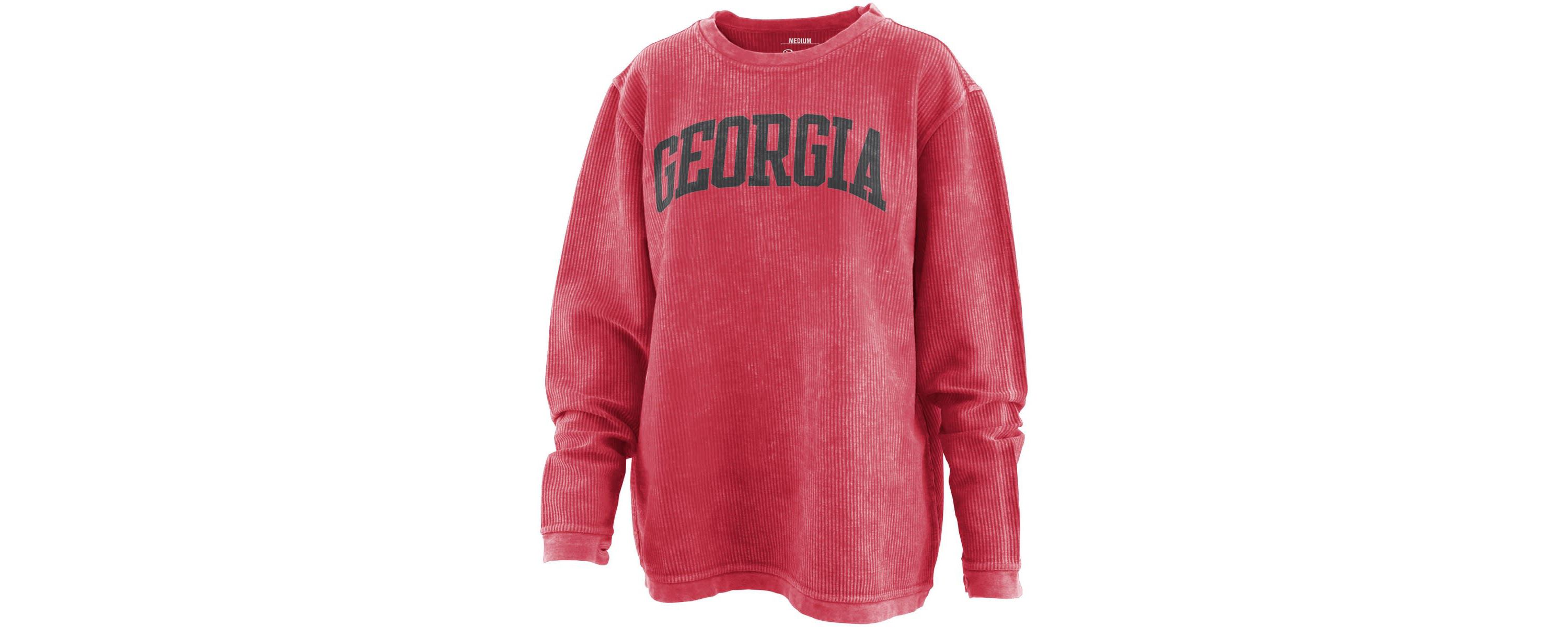 NCAA Georgia Bulldogs Comfy Cord Vintage Wash Basic Arch Pullover Sweatshirt