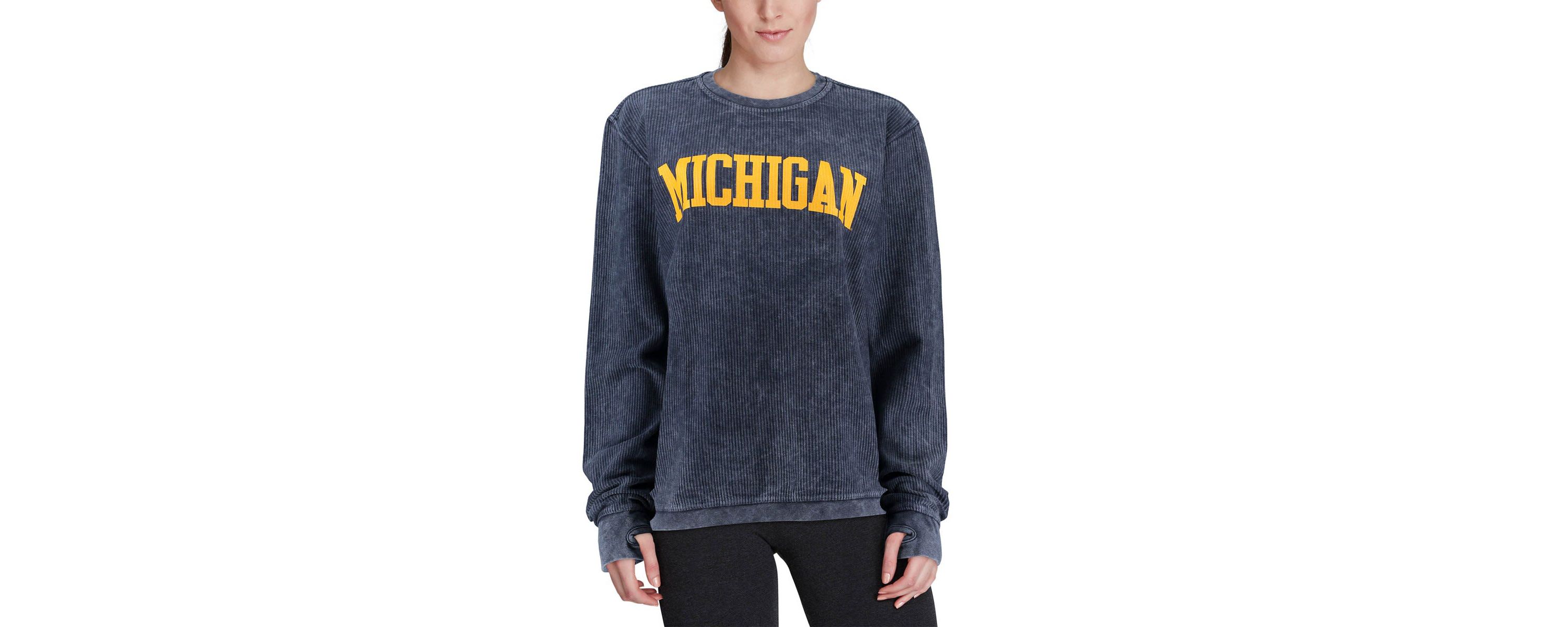 NCAA Michigan Wolverines Comfy Cord Vintage Wash Basic Arch Pullover Sweatshirt