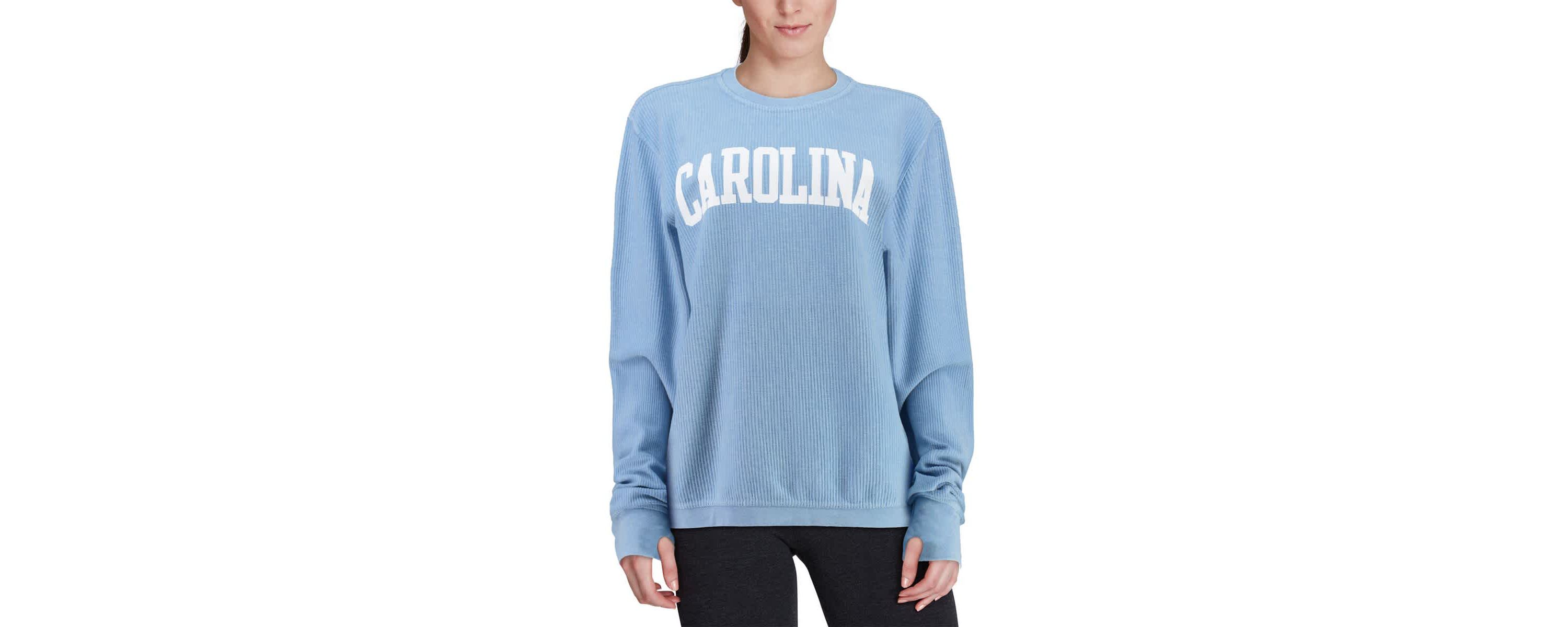 NCAA Carolina North Carolina Tar Heels Comfy Cord Vintage Wash Basic Arch Pullover Sweatshirt