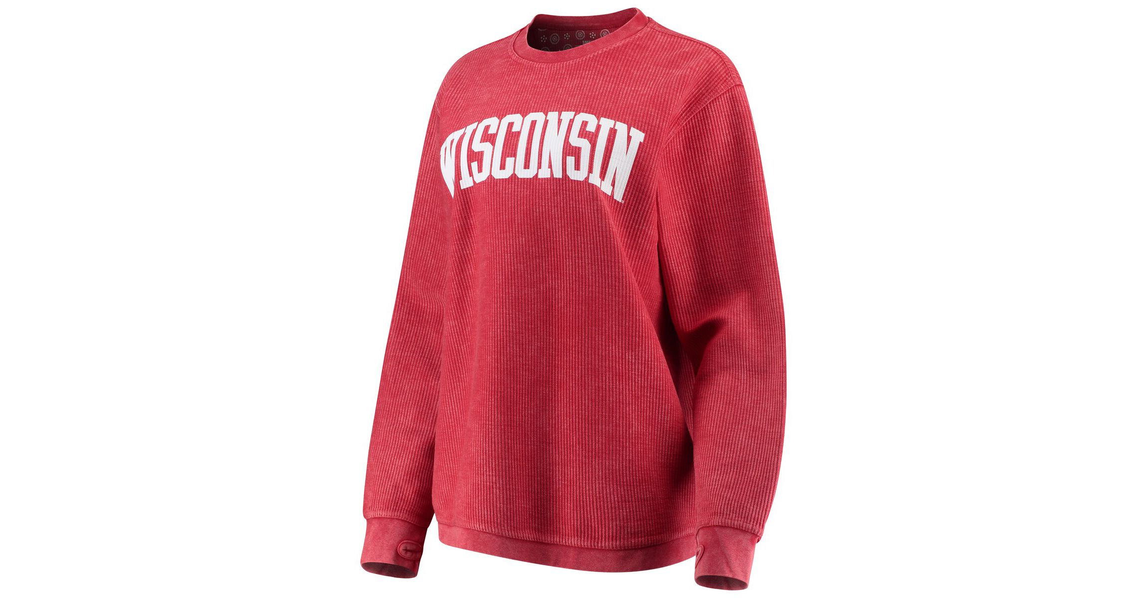 NCAA Wisconsin Badgers Comfy Cord Vintage Wash Basic Arch Pullover Sweatshirt