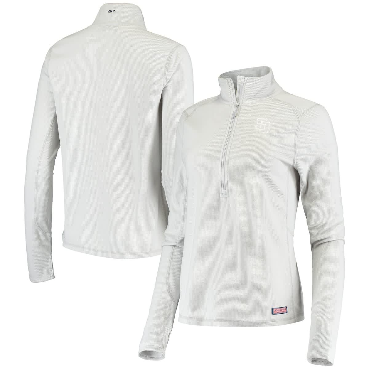 MLB Vineyard Vines San Diego Padres Performance Grid Half-Zip Pullover Top