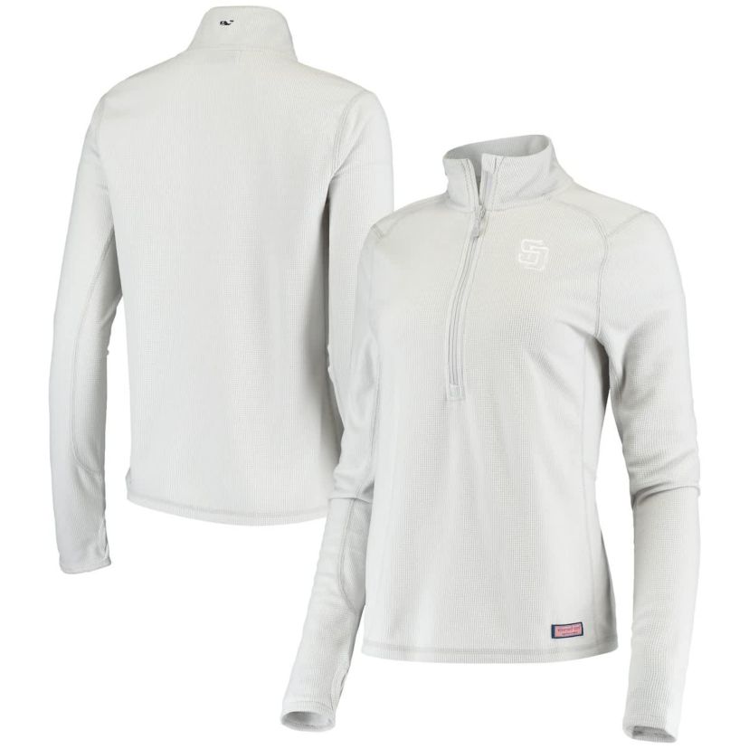 MLB Vineyard Vines San Diego Padres Performance Grid Half-Zip Pullover Top