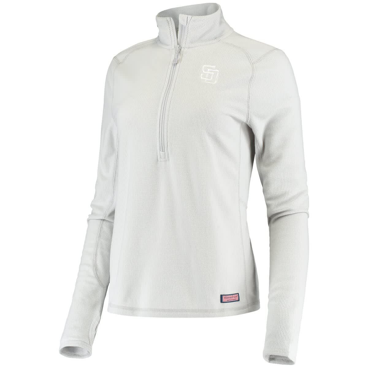 MLB Vineyard Vines San Diego Padres Performance Grid Half-Zip Pullover Top