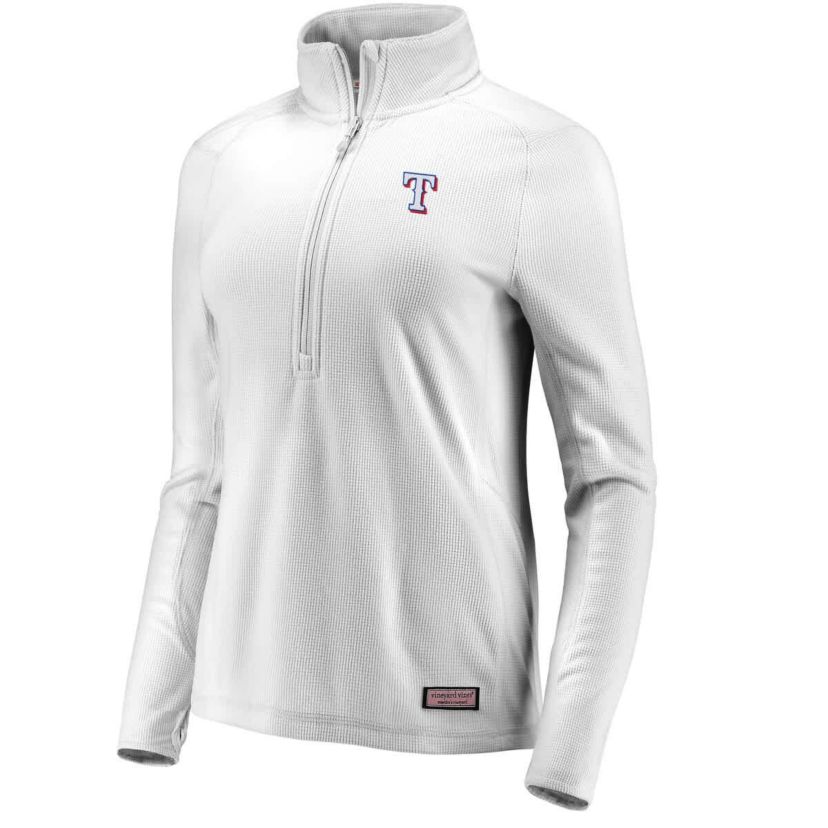 MLB Vineyard Vines Texas Rangers Performance Grid Half-Zip Pullover Top