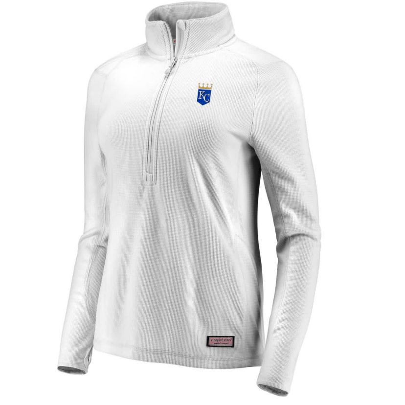MLB Vineyard Vines Kansas City Royals Performance Grid Half-Zip Pullover Top