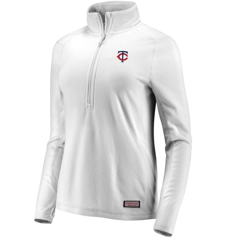 MLB Vineyard Vines Minnesota Twins Performance Grid Half-Zip Pullover Top