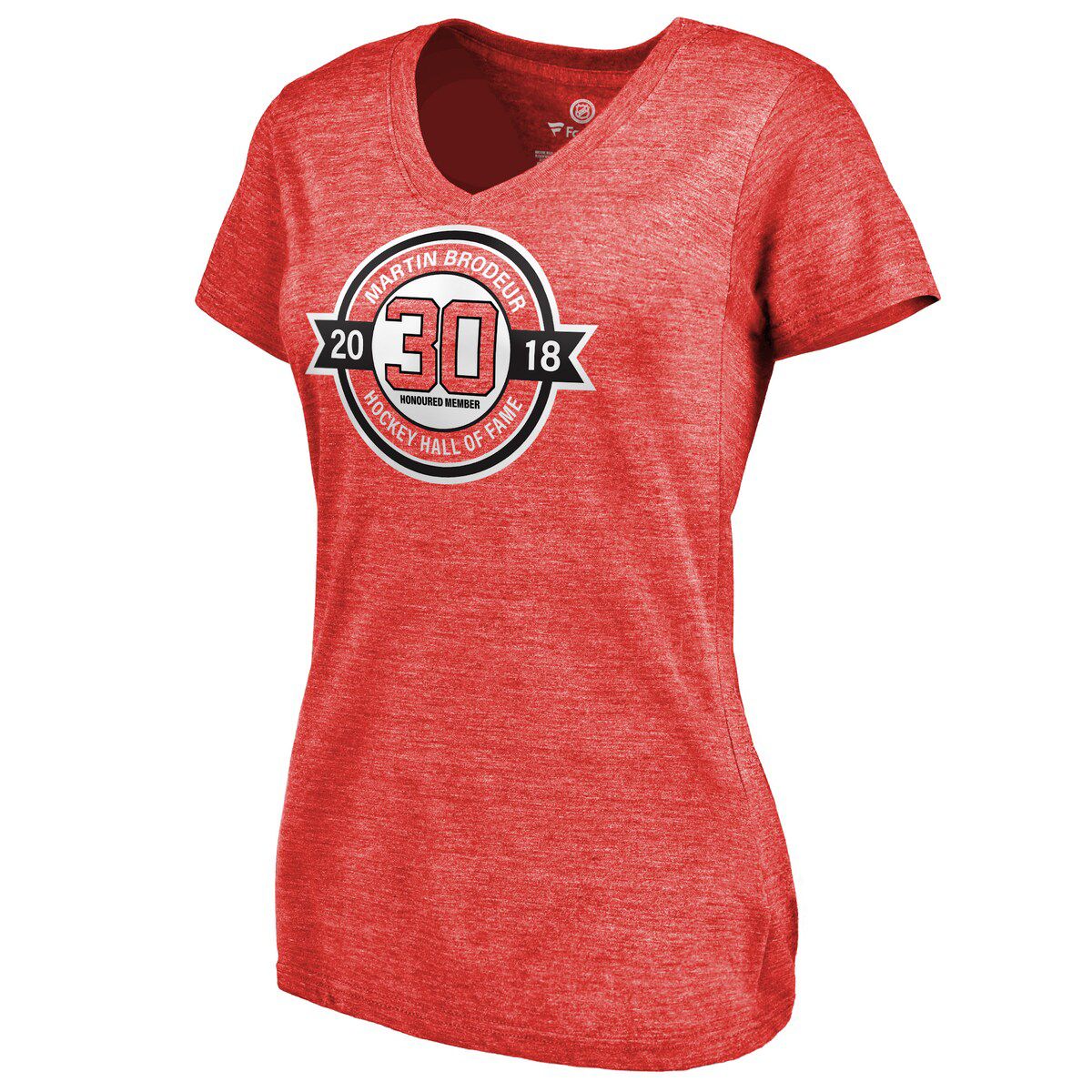NHL Fanatics Martin Brodeur New Jersey Devils Hall of Fame V-Neck Tri-Blend T-Shirt