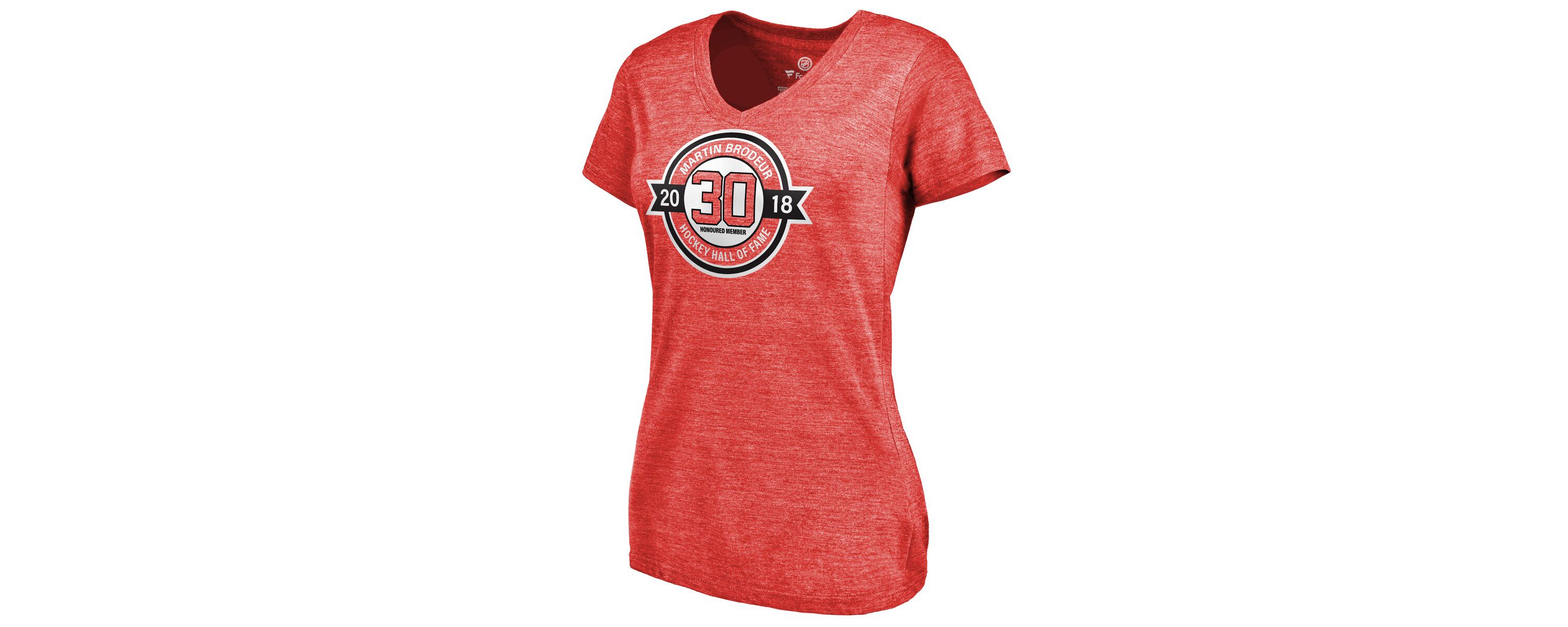 NHL Fanatics Martin Brodeur New Jersey Devils Hall of Fame V-Neck Tri-Blend T-Shirt