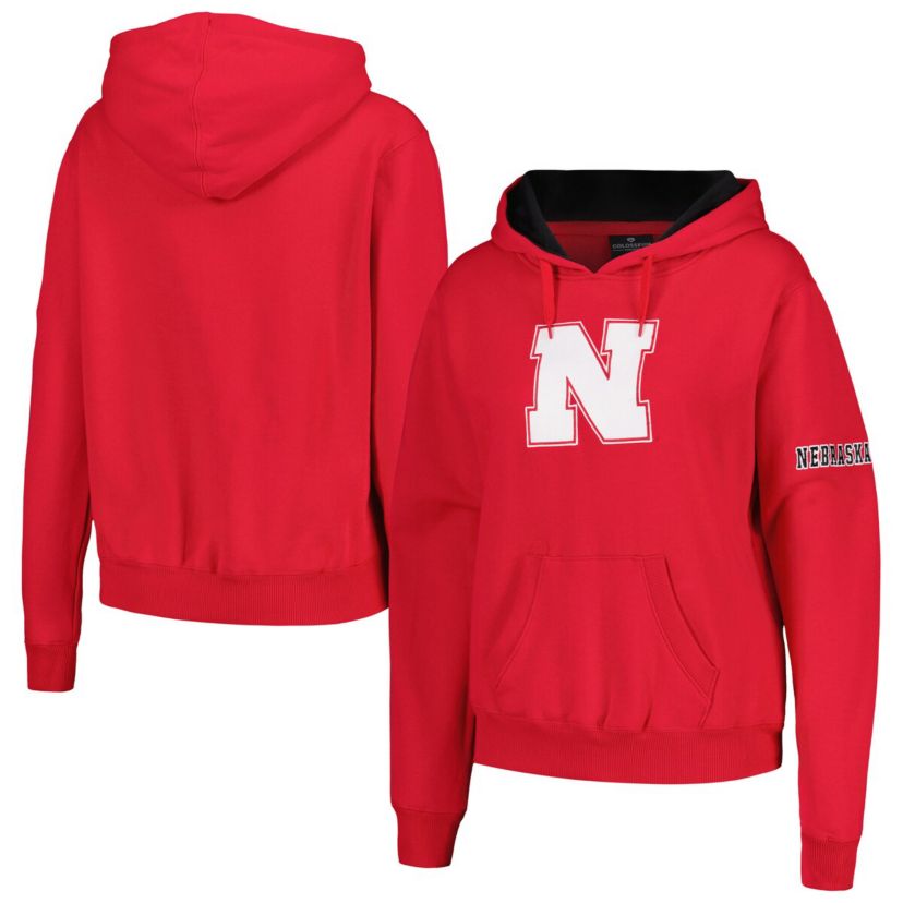 NCAA Nebraska Huskers Team Big Logo Pullover Hoodie