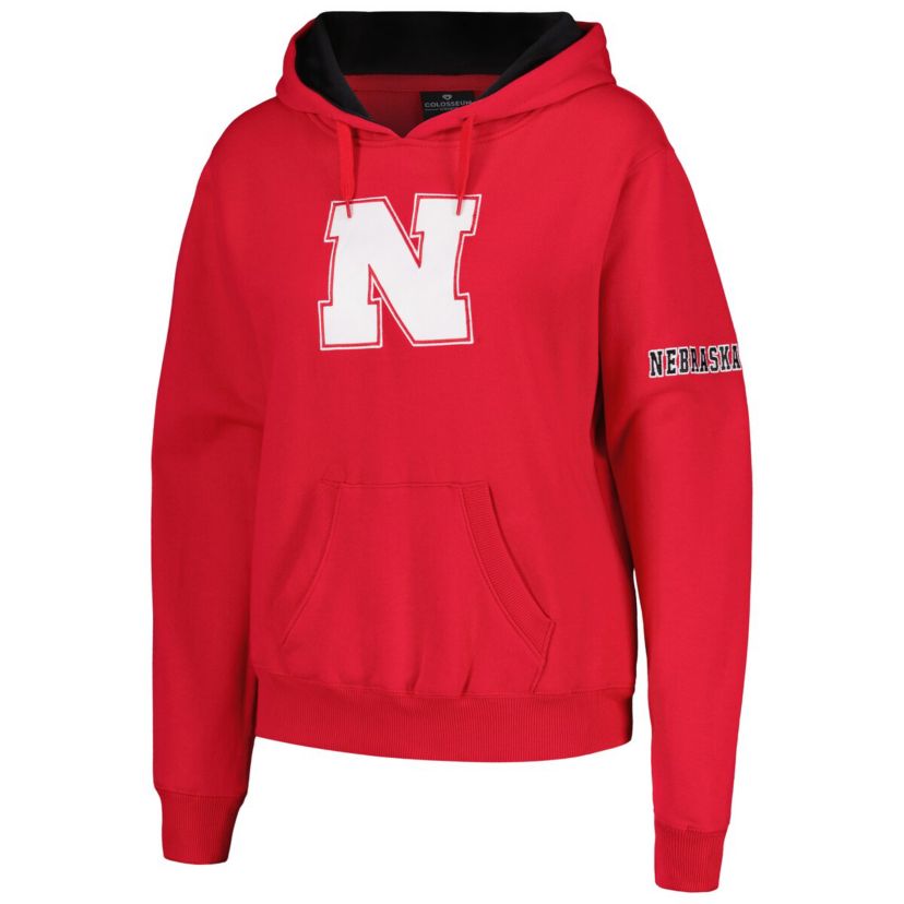 NCAA Nebraska Huskers Team Big Logo Pullover Hoodie