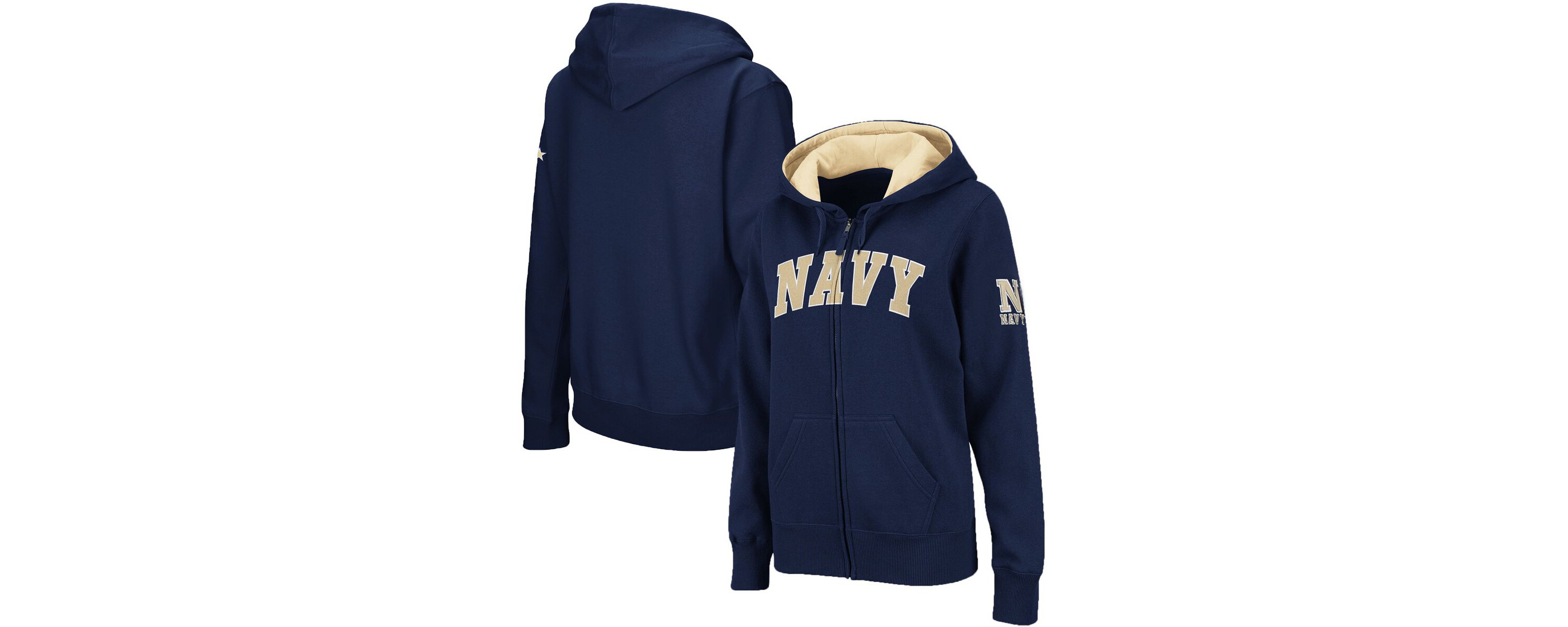 Navy Midshipmen NCAA Midshipmen Arched Name Full-Zip Hoodie
