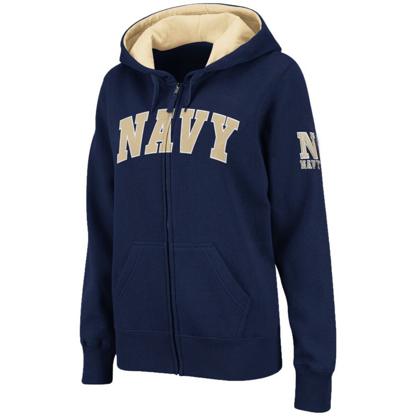 Navy Midshipmen NCAA Midshipmen Arched Name Full-Zip Hoodie