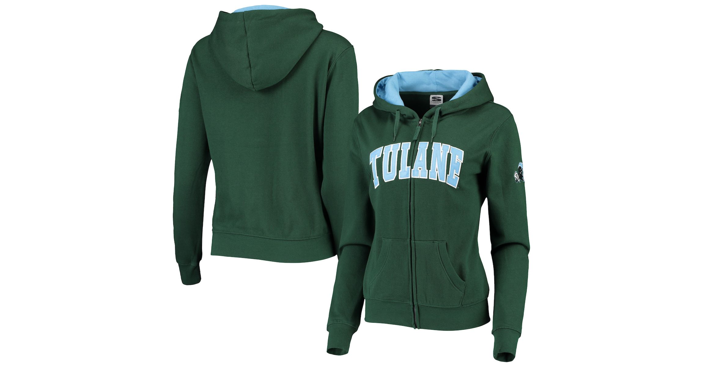 Tulane Green Wave NCAA Tulane Wave Arched Name Full-Zip Hoodie