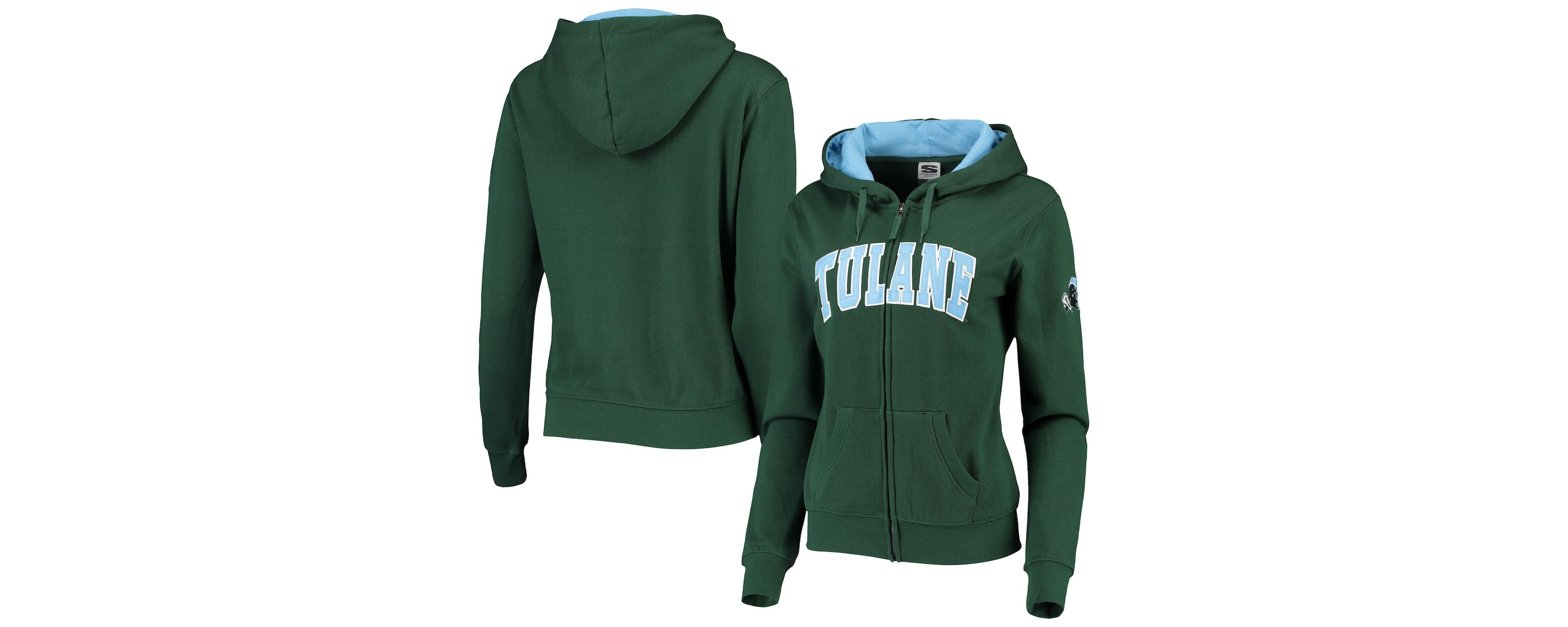 Tulane Green Wave NCAA Tulane Wave Arched Name Full-Zip Hoodie