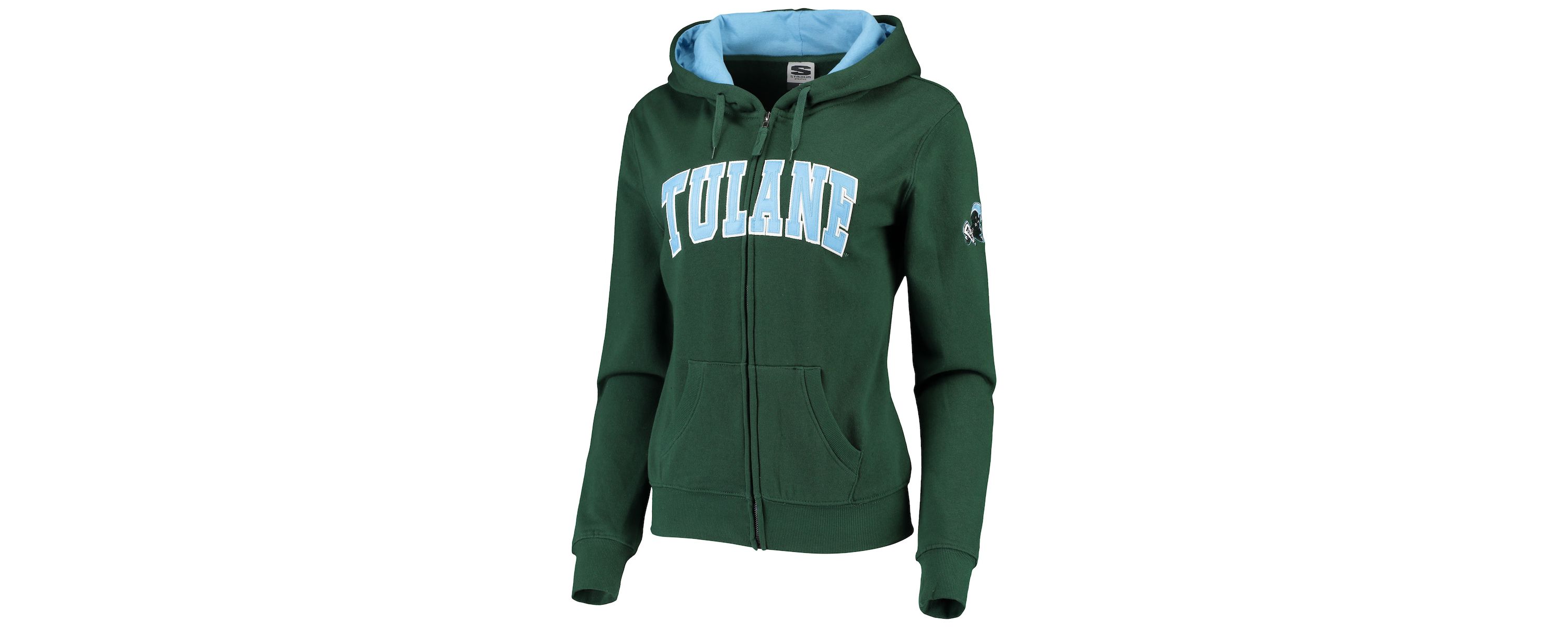 Tulane Green Wave NCAA Tulane Wave Arched Name Full-Zip Hoodie