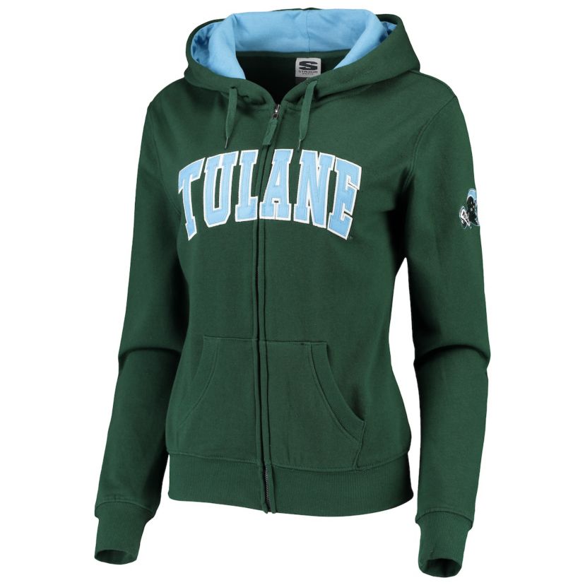 Tulane Green Wave NCAA Tulane Wave Arched Name Full-Zip Hoodie